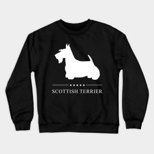 Scottish Terrier Dog White Silhouette Crewneck Sweatshirt